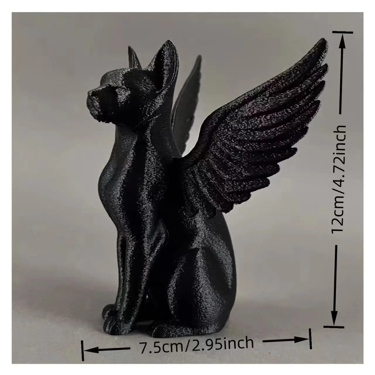 3D Print Creative Black Statue Ornament Werewolf Horse Cat Griffin Bat Ornament Realistic Animals Home Desk Decoration for Gift Oasis Select A