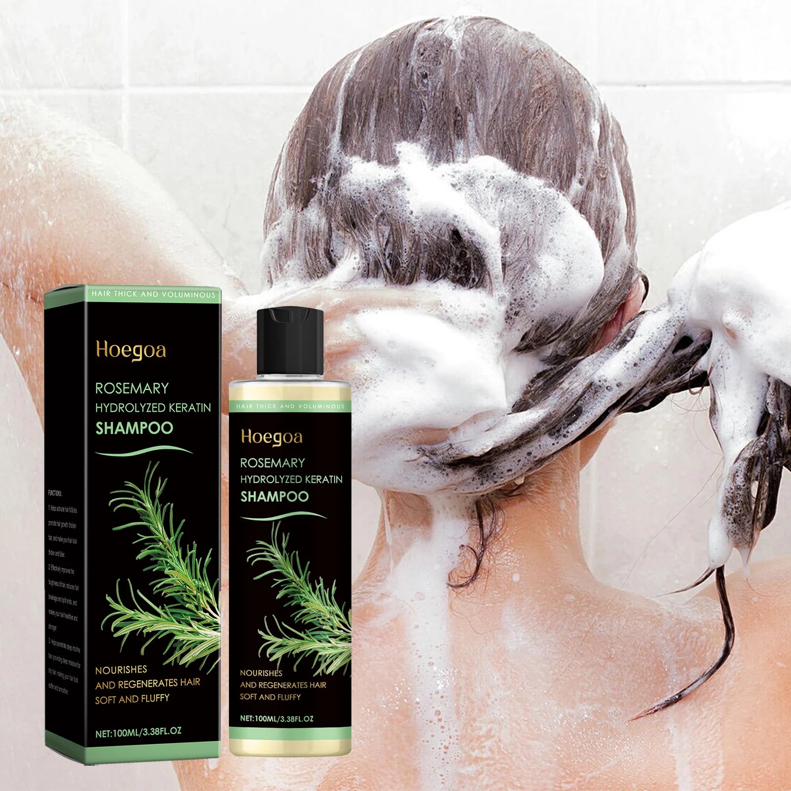Rosemary Hydrolyzed Keratin Shampoo Nourushes Regenerate Hair Fluffy Oil Control Cleansing Scalp Refreshing Thickening Shampoo Oasis Select