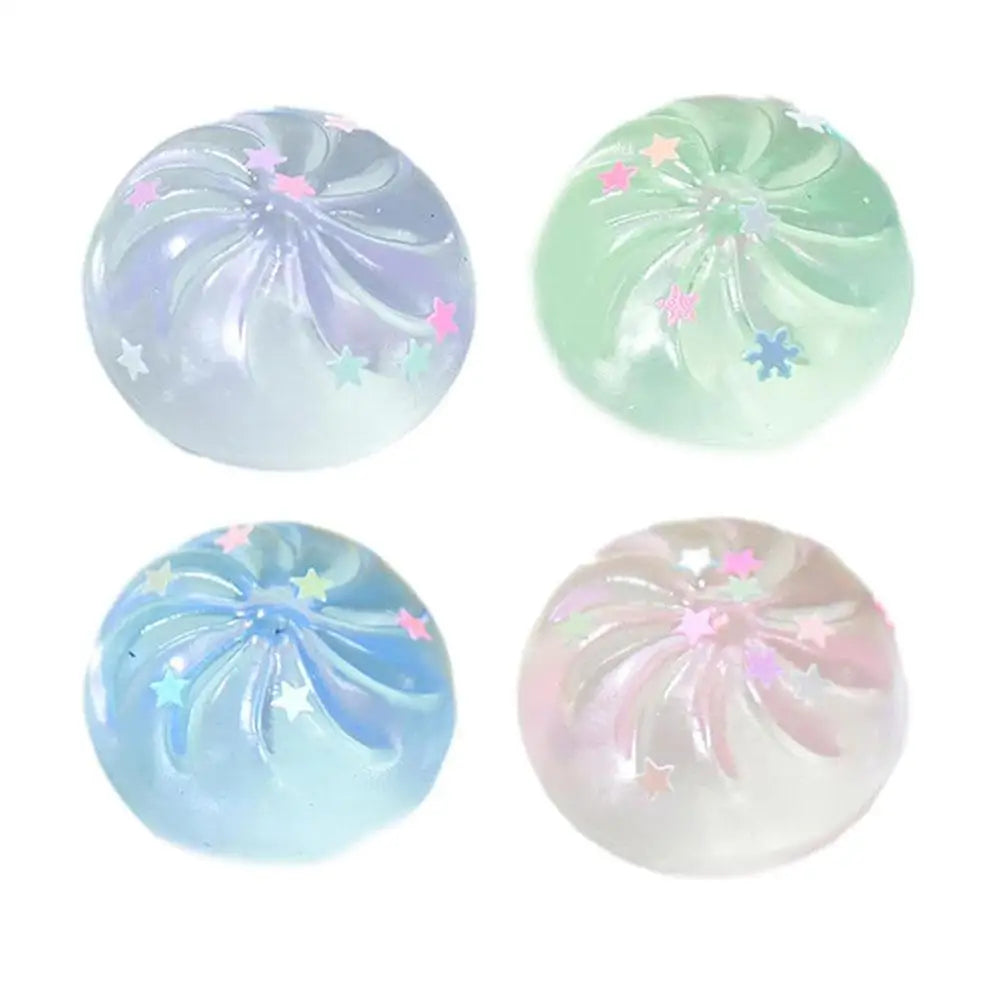 4PCS Squeeze Toy Steamed Bun Stress Relief Toy Slow Rising Maltose Fidgets Decompression Toy Relaxation Ball Simulated Food Toys Oasis Select 4 pcs Sequins