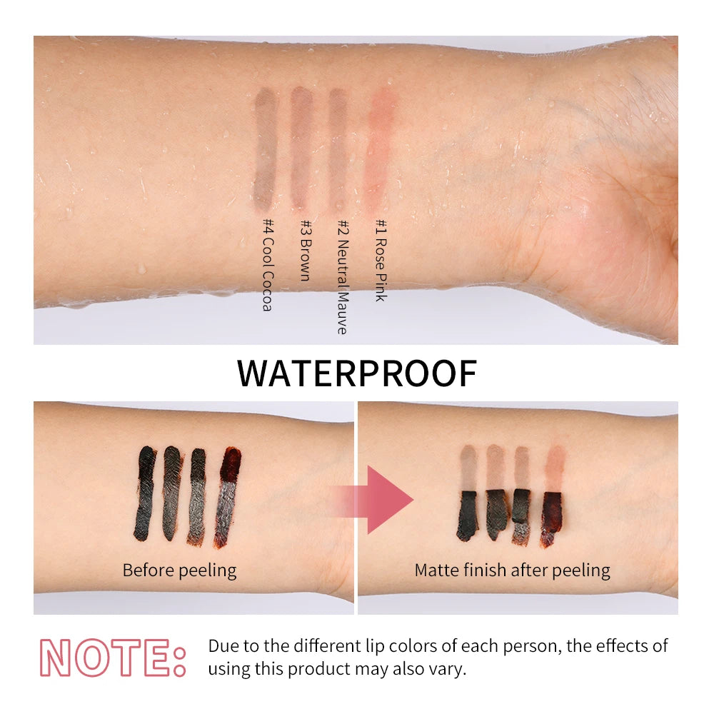 Waterproof Lip Liner Peel Off Tattoo Lipgloss Waterproof Long Lasting Matte Lip Tint Brown Contour Tear-off Lips Stain Cosmetics Oasis Select