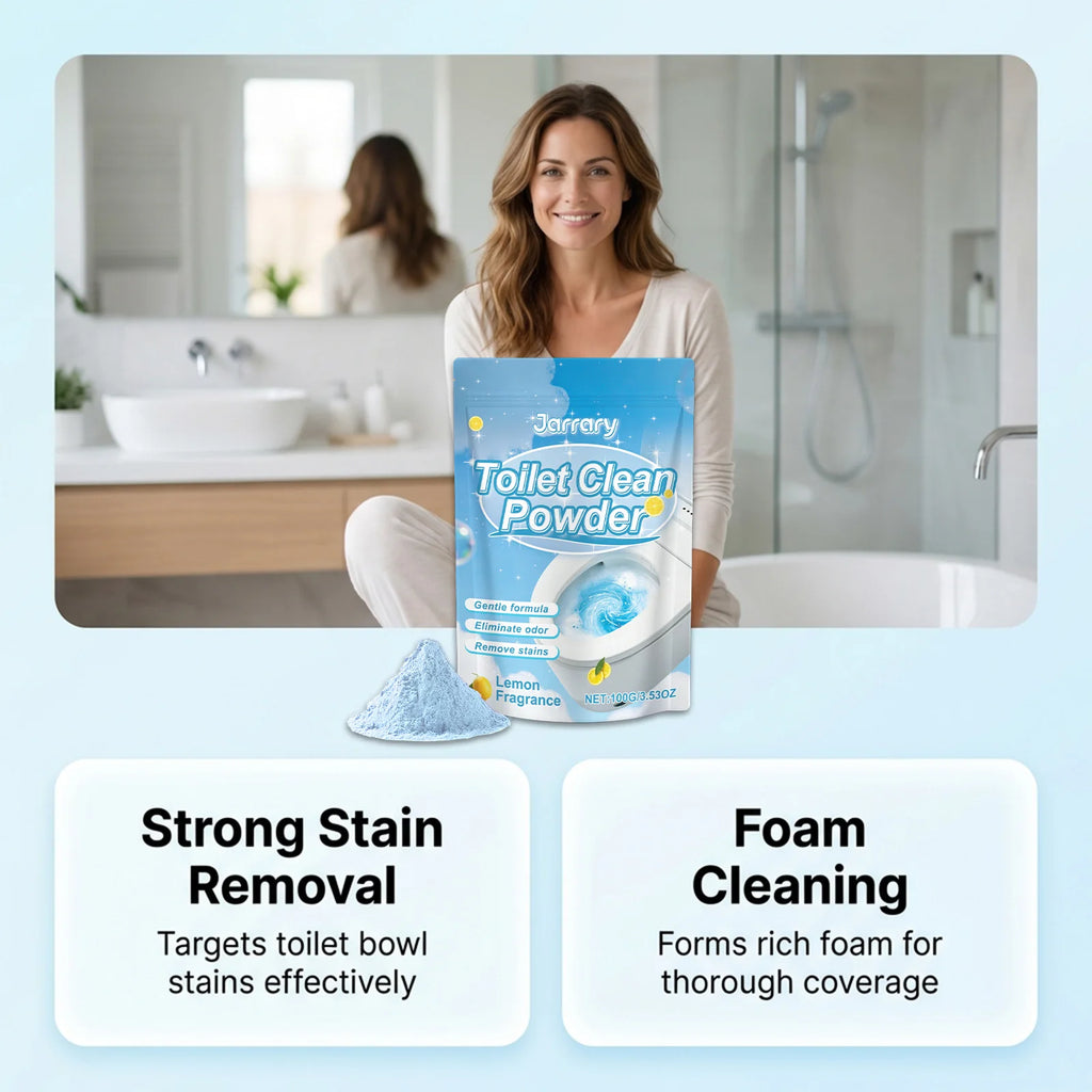 Toilet Clean Powder 100g Lemon Fragrance Stain Removal Odor Eliminator Deep Cleaning Yellowed Toilets Bad Odors Toilet Cleaner Oasis Select