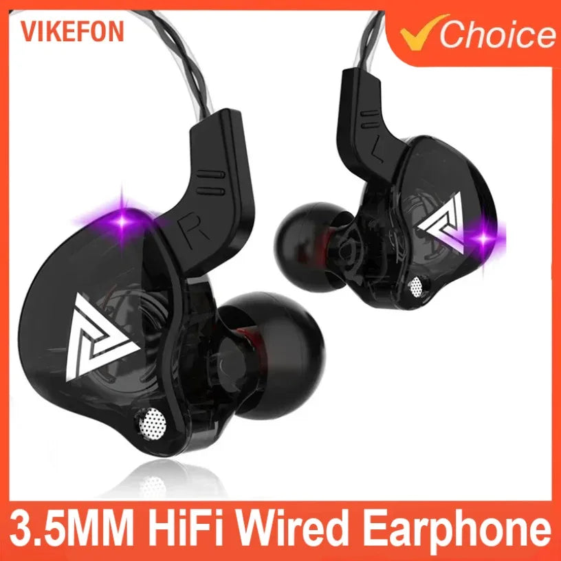 3.5MM HiFi Wired Earphone Headset Music Earbuds In Ear With Mic Original QKZ AK6 Copper Driver Race Sport Headphone Bass Stereo Oasis Select