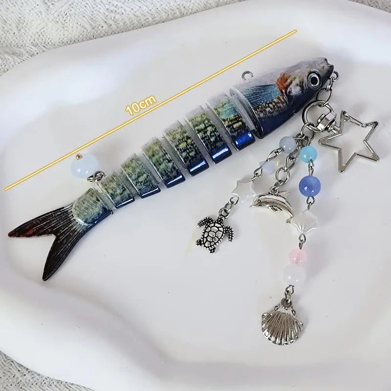 Handmade Fish Keychains Lovely Jewelry Artificial Fish Bait Swimbait Mobile Phone Lanyard Keychain For Men And Women Jewelry Oasis Select A5