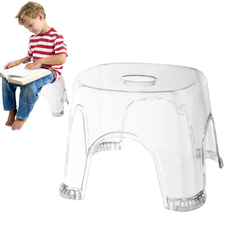 Clear Shower Foot Stool Non-slip Waterproof Transparent Stool Clear Stool for Bathroom Bedside Small Shower Spaces Corner Bench Oasis Select