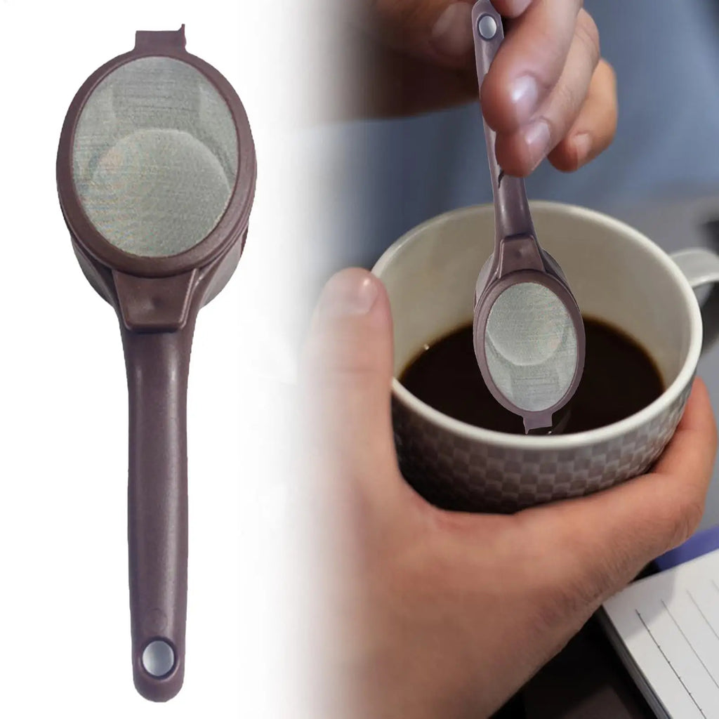 Coffee Capsule Powder Filter Spoon Tea Strainer Spoon Coffee Filter Spoon Portable Fine Mesh Filter with Handle for Coffee Tea Oasis Select