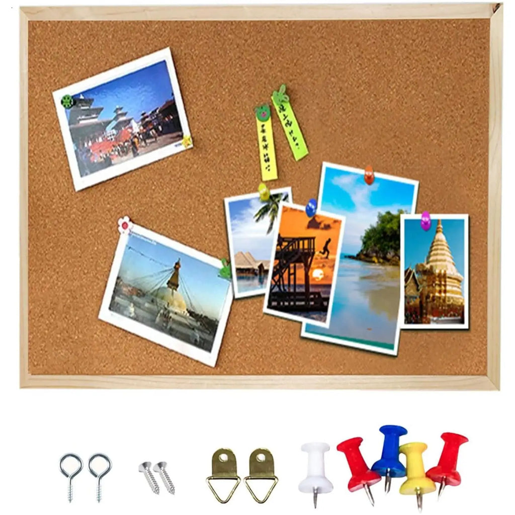 Retro frame cork board announcement message board photo display board, 12x16 inch, office bedroom school memo menu display Oasis Select Wood