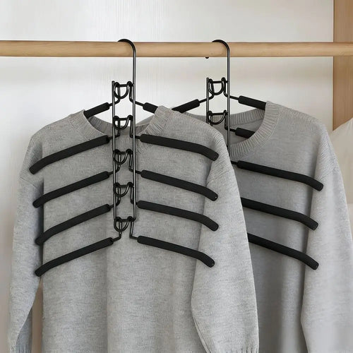 5 in 1 Multi Layer Hanger Detachable Non-Slip Foam Pads Multifunctional Clothes Rack Durable Seamless Space Saving Hanger Oasis Select