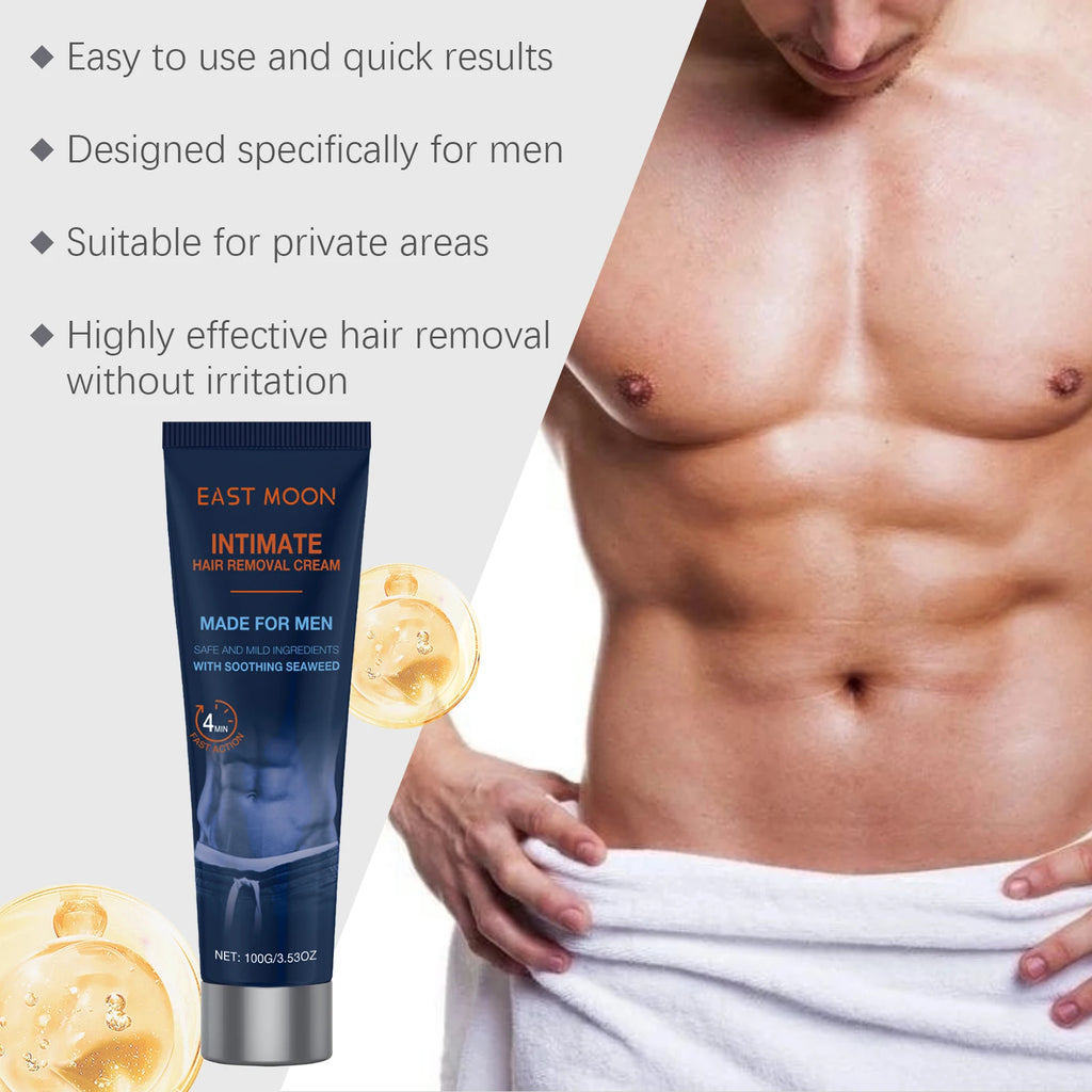 East Moon Men's Hair Removal Cream – Gentle Body Depilatory 100g Hair Removal Cream Oasis Select