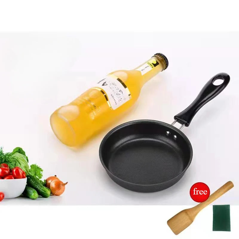 Mini Non-Stick Skillet with Cast Iron Handle Egg Frying Pan Suitable for Induction Cookers Gas Stoves for Breakfast Oasis Select black