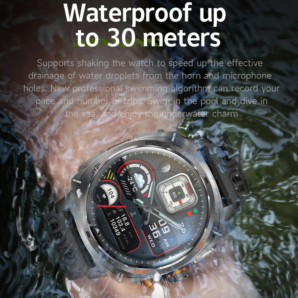Outdoor Sports Smart Watch Blue Tooth Call Heart Rate Health Smartwatch Information Reminder LED Flashlight Waterproof Clock Oasis Select