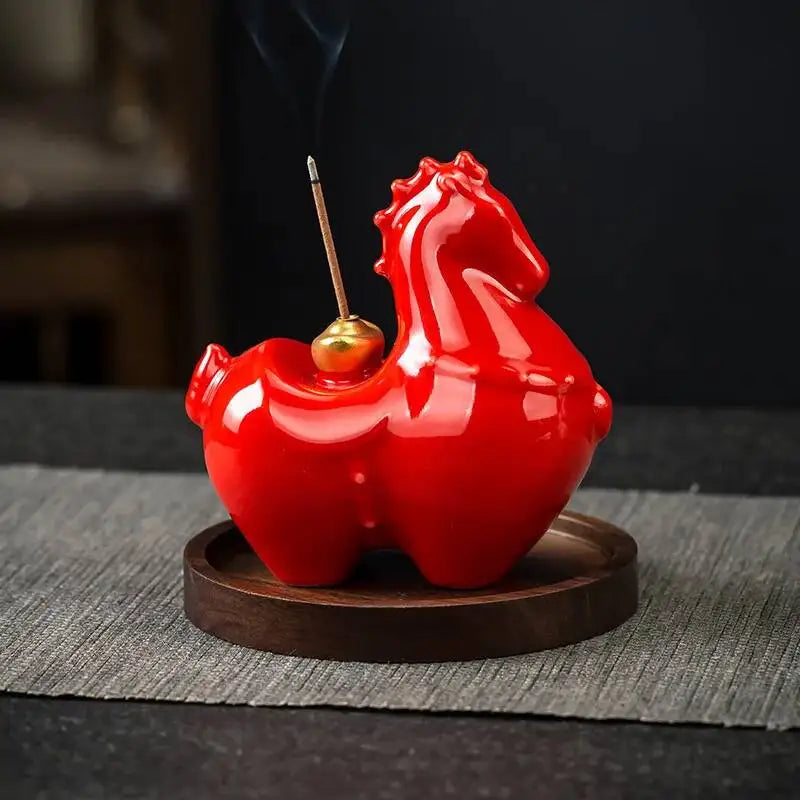 Instant Tea Pet Wealth Ceramic Incense Holder Stick Ornament Tea Room Incense Tray Home Aromatherapy Oasis Select