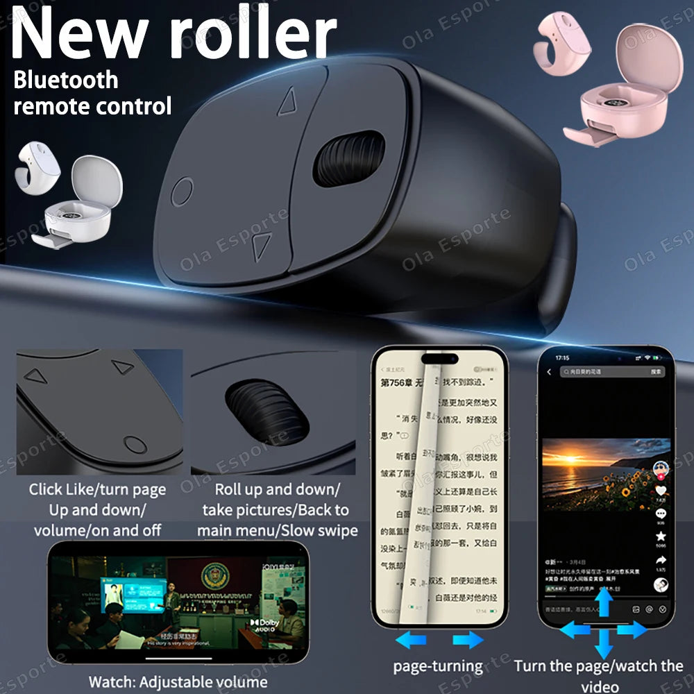 JX-12 Bluetooth Ring Remote – Selfie, Scroll & Page Turner