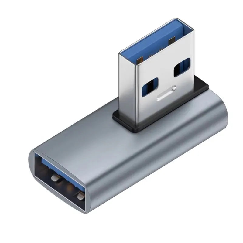1-5pcs 90 Degree USB to USB Adapter Right Angle USB 3.0 Male to USB Female for Laptop Oasis Select Blue