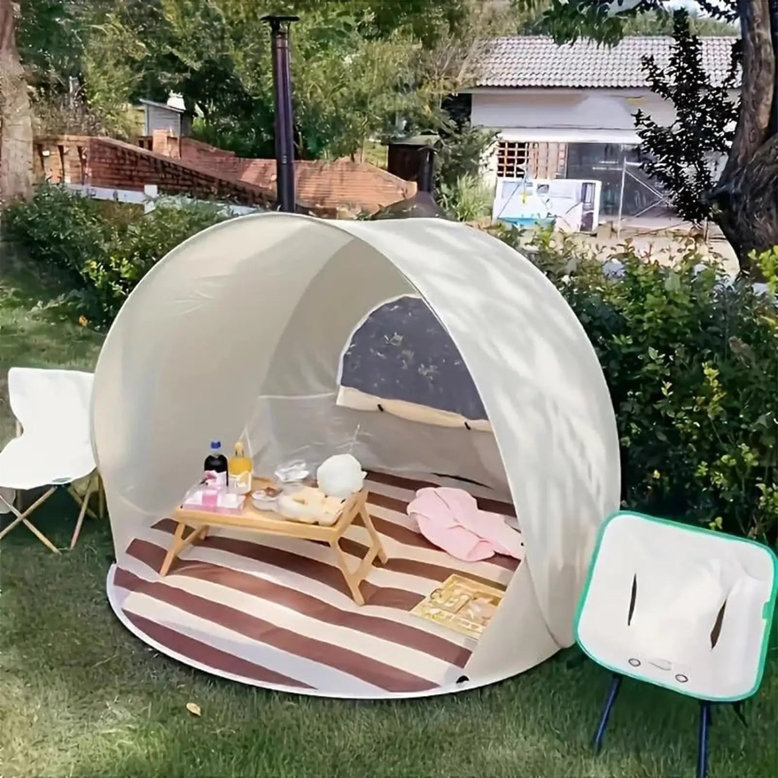 Sun Tent 3/4 Person Easy Pop Outdoor Canopy Beach Shelter with Ventilating Mesh Window for Outdoor Camping Picnic Garden Oasis Select
