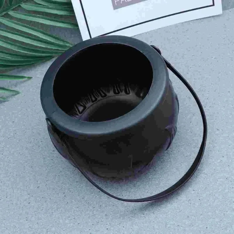 Candy Cauldron Halloween Bucket Witch Basket Plastic Treat Trick Pumpkin Holder Black Pot Bowl Kettle or Goodie Photo Costume Oasis Select