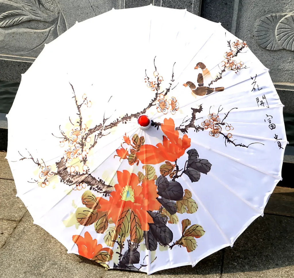 Oil-paper Fringe Rainproof Cloth Umbrella Ancient Props Hanfu Dance Umbrella Performance Classical Decorative Craft Umbrella Oasis Select