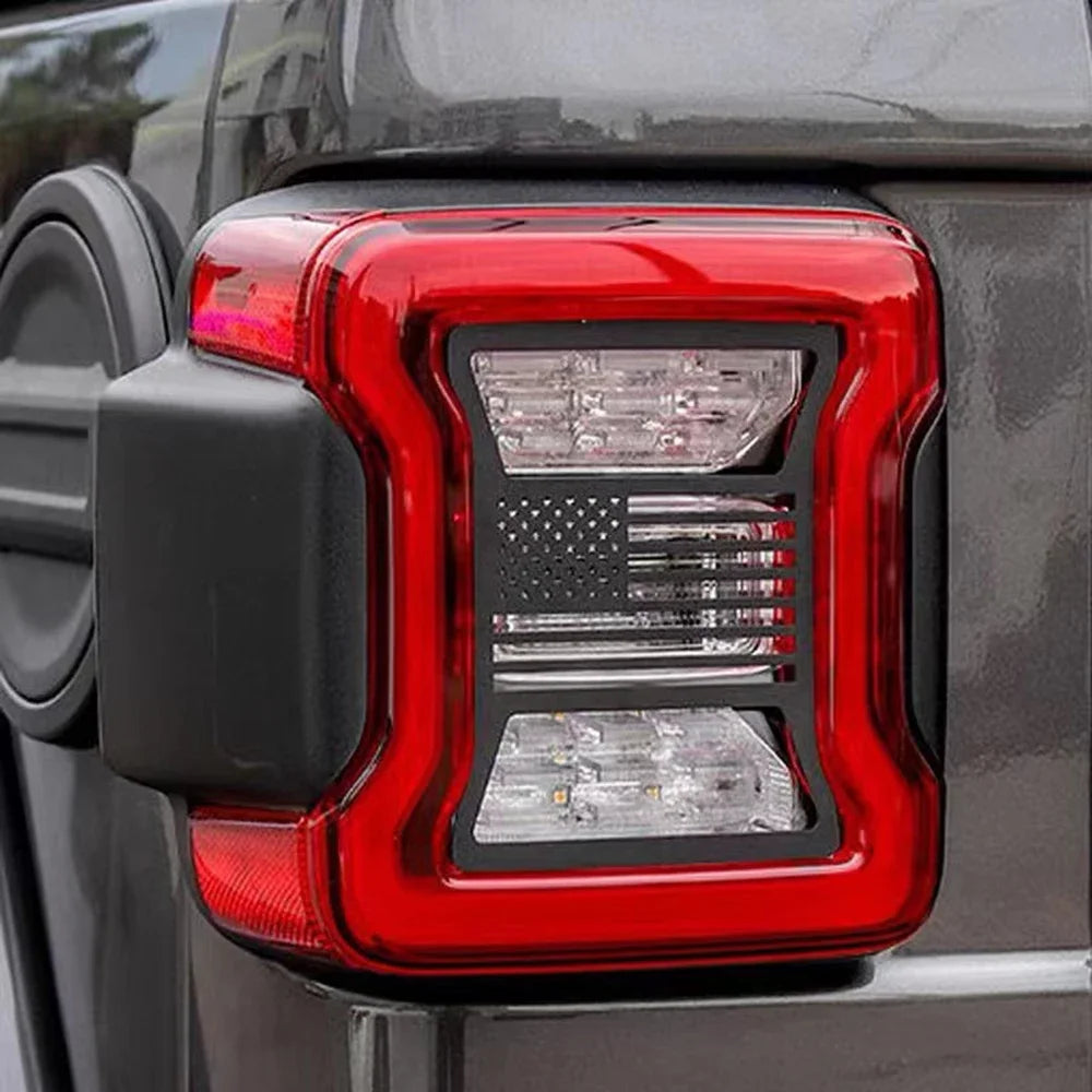 1Pair For Jeep Wrangler JL 2018 - 2022 Lamp Hood Rear Light Cover Decoration Brake Car Sticker Rear Taillight Protector Guard Oasis Select