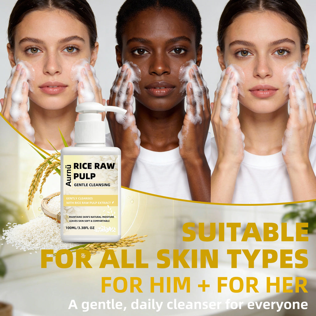 Aurnü Rice Raw Pulp Gentle Facial Cleanser – All Skin Types Facial Cleanser Oasis Select
