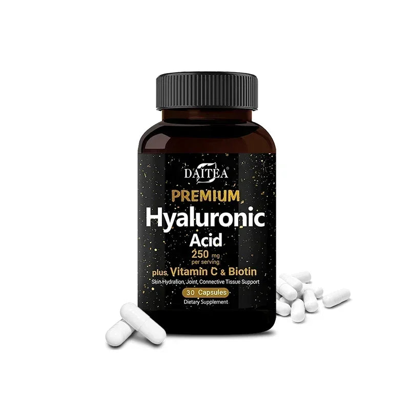 Hyaluronic Acid 250mg + Biotin & Vitamin C – 3-in-1 Capsules Hyaluronic Acid Supplement Oasis Select 30 count-1 bottle