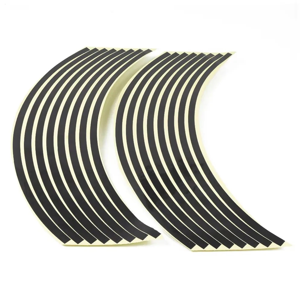 1/2/3set Motorcycle Wheel Sticker 18 Reflective Rim Stripe Tape Car Bicycle Wheel Decoration Universal Sticker For Motorcycle Oasis Select Black-1 set