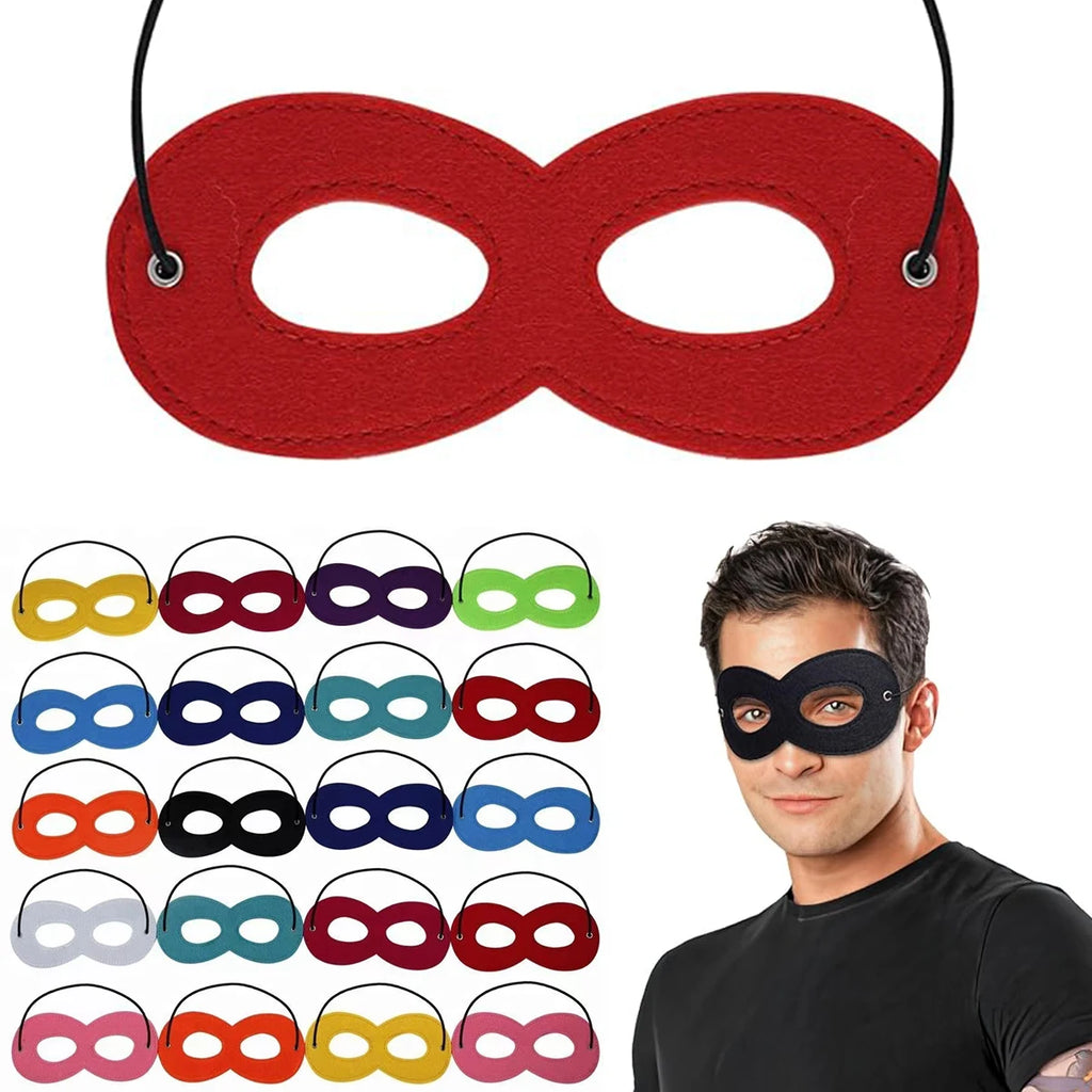 Party Dress Up Masks – Soft Felt Eye Masks with Adjustable Elastic, DIY Cosplay Props for Birthday, Halloween & School Role Play Oasis Select