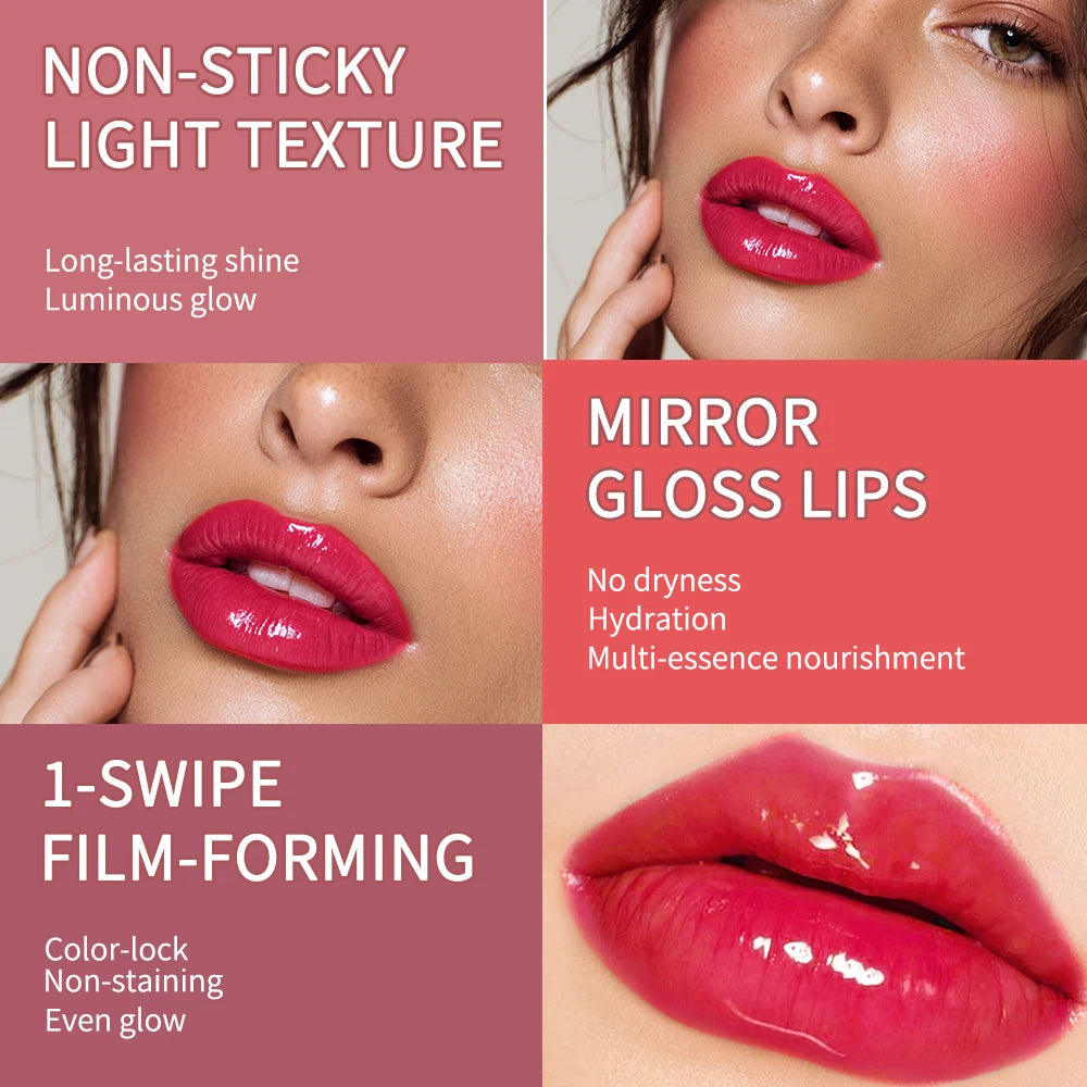 Lakerain Juicy Glow Tint Long-Lasting Mirror Shine Smooth Radiant Lip Tint Deep Moisturizing Brightening Juicy Glow Lipstick Oasis Select