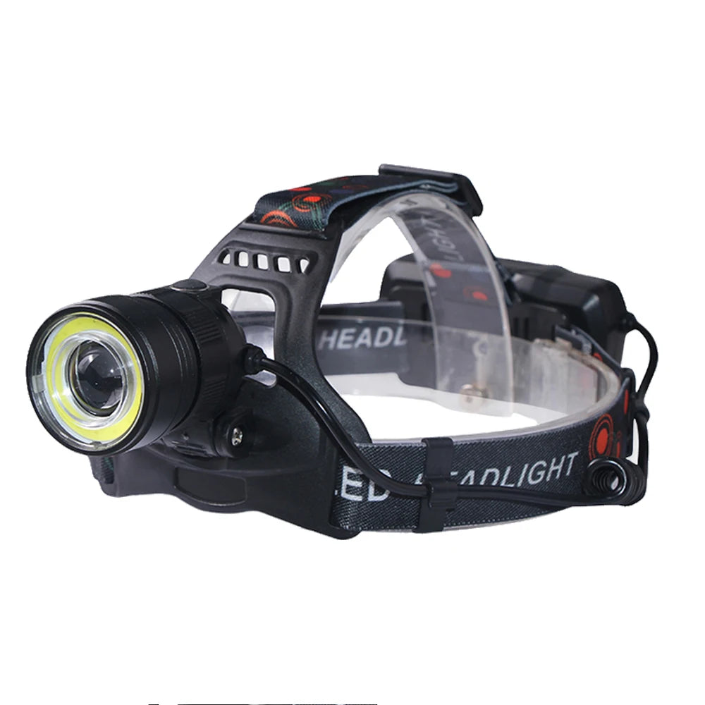 HVIERO T6 COB LED Headlamp – Rechargeable & Waterproof