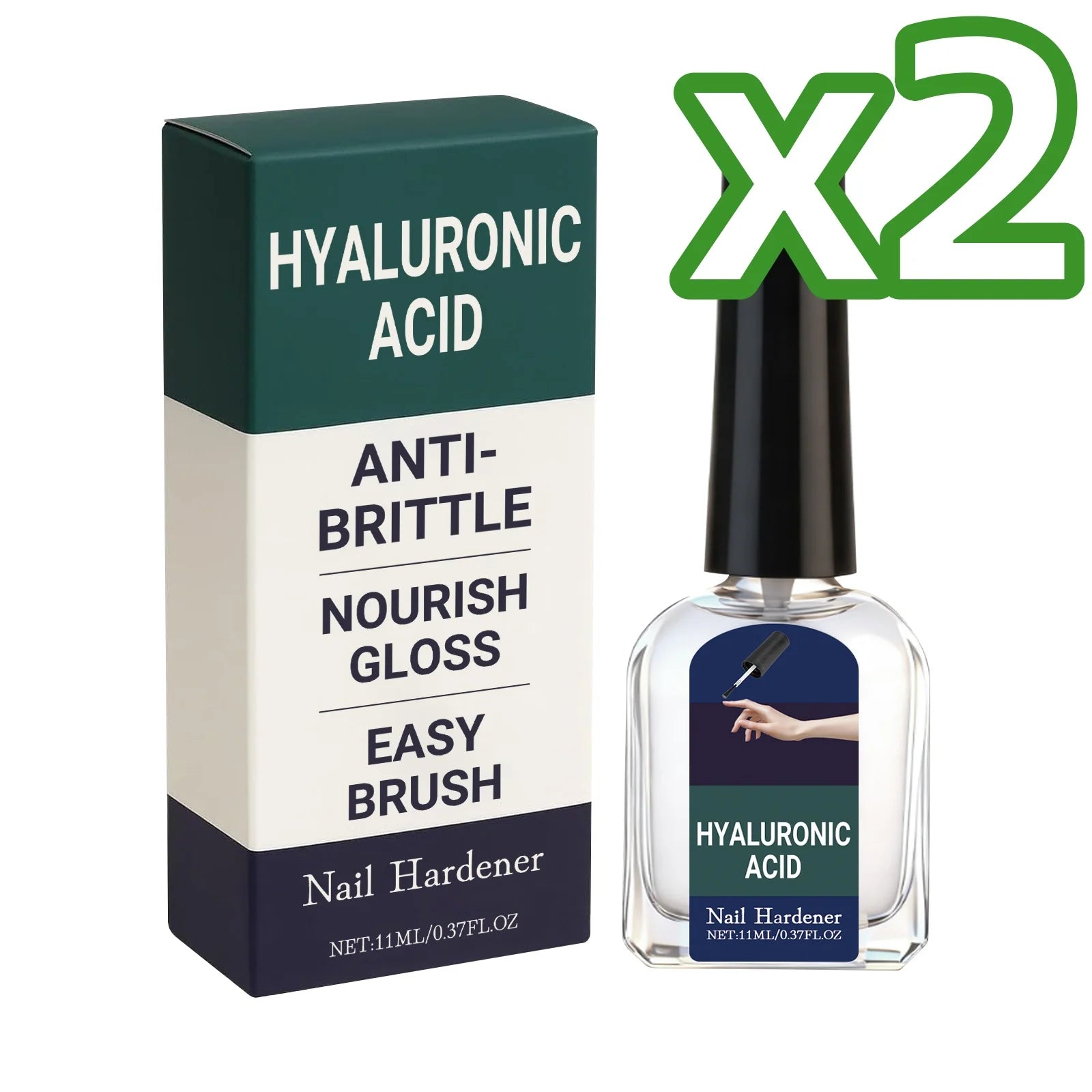 Hyaluronic Acid Nail Strengthening Drops – Repair & Growth Nail Treatment Drops Oasis Select 11ml Boxed x2PCS
