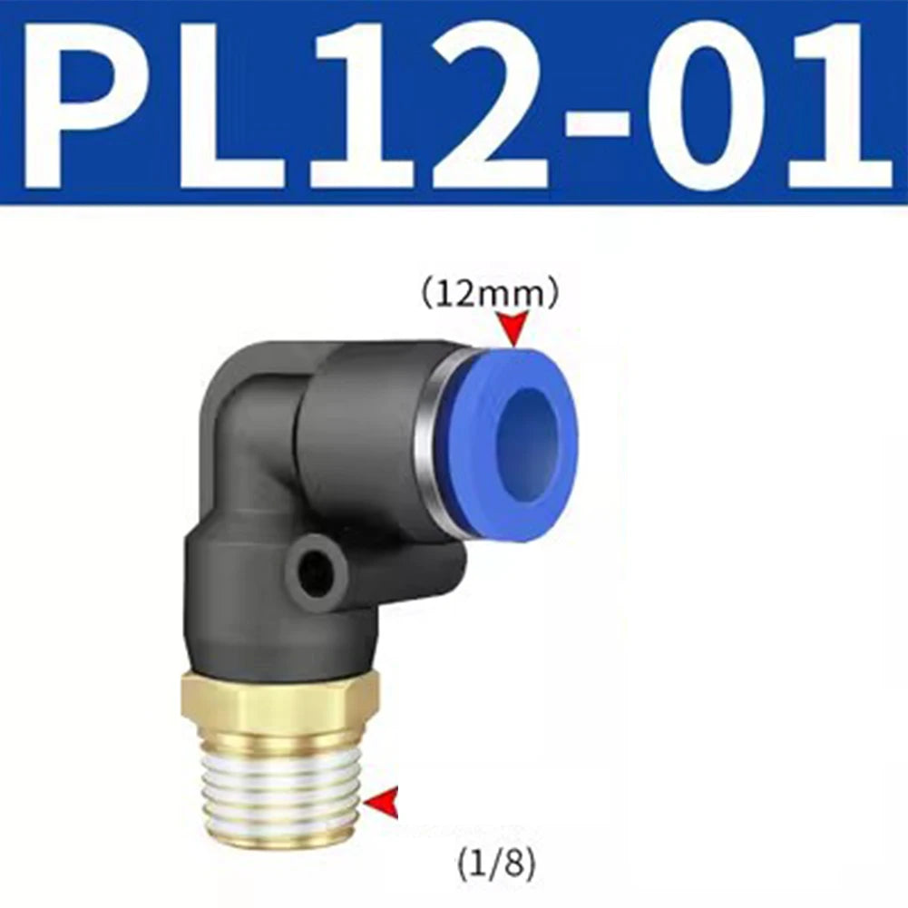 Pneumatic Quick Connector Air Fittings Thread Elbow Adapter PL4-16mm Hose Tube Elbow Air Hose Fittings Quick Connector Oasis Select PL12-01