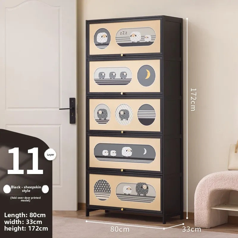 Multi-layer shoe rack outside the door of the home, artifact, large shoe cabinet, indoor corridor bamboo simple shoe cabinet Oasis Select Eleventh floor 80cm