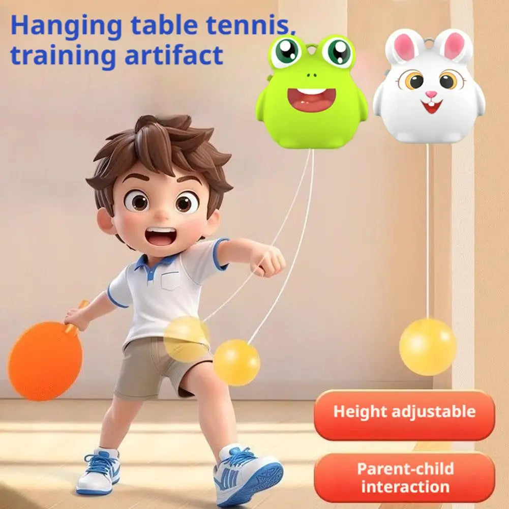Adjustable Indoor Hanging Table Tennis Self Workout Set with Racket and Balls Hanging Pingpong Balls Training Sparring Device Oasis Select