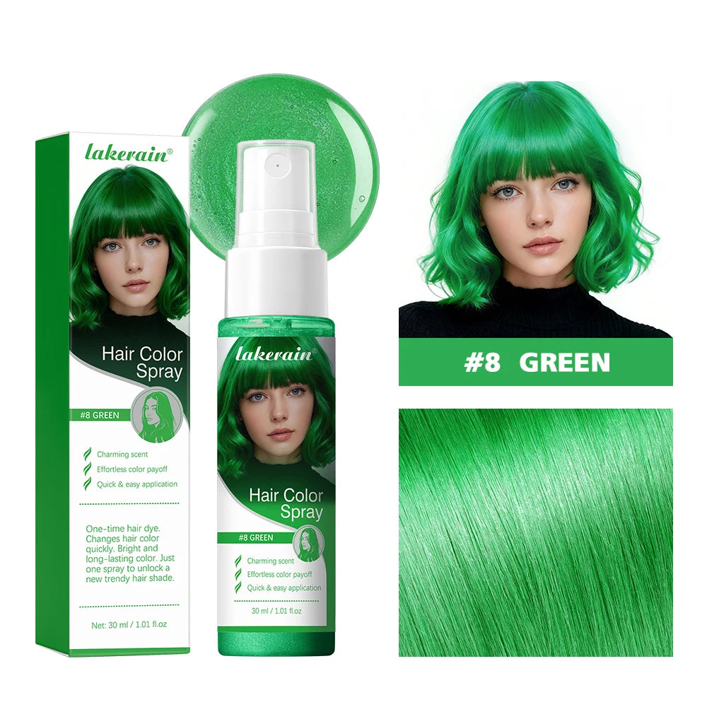 Washable Temporary Hair Color Spray One-Time Instant Hair Dye DIY Hair Chalk Multi Color Hair Styling Tool For Party Cosplay Sta Oasis Select 8green