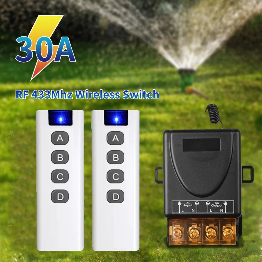 30A RF Wireless Remote Switch 433MHz – Pump & LED Control RF Remote Switch Oasis Select