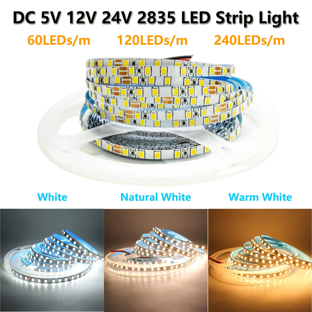 LED Room Light 12V 5V 24V LED Strip Light Ribbon LED 12V 24V 5V SMD 2835 LED Strip cabinet lighting Decor For Room Oasis Select