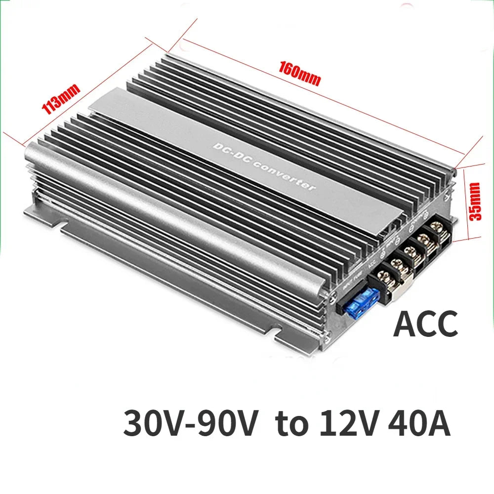 Buck 20V-96V 72V to 12V 60A 50A 40A 30A 20A 15A 10A 5A Step Down DC DC Converter Regulator 48V 60V Voltage Reducer Golf Cart Oasis Select 30V-90V to 12V 40A 20V-90V 12V