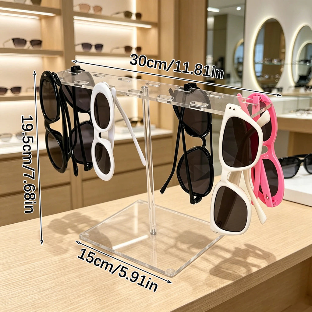 1pc desktop acrylic sunglasses/fashion glasses display rack, portable transparent home store universal storage organizing rack Oasis Select