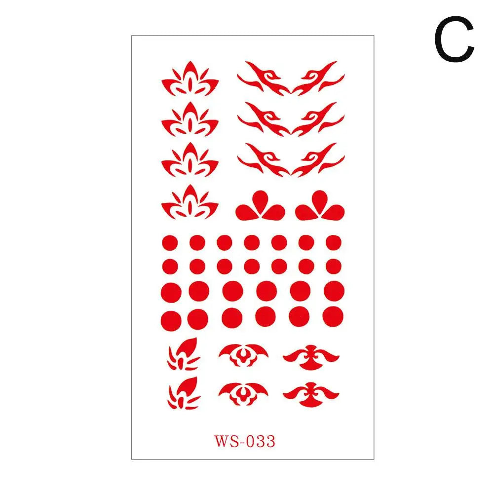 Classic Eyebrow Sexy Cute Retro Tattoo Paste Ancient Style Girl Baby Forehead Paste Hanfu Children's Temporary Tattoo Sticker Oasis Select C China