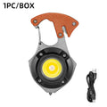 Portable Mini Multi-Function Keychain Light Maintenance Light Outdoor Camping Rechargeable Flashlight Cob Work Light Oasis Select (Orange)W5143