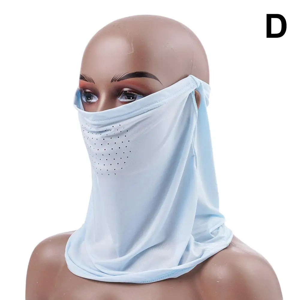 Unisex Face Scarf Breathable Ice Silk UV Sun Protection Mask Soft Adjustable Anti Ultraviolet Thin For Summer Outdoor Activities Oasis Select D