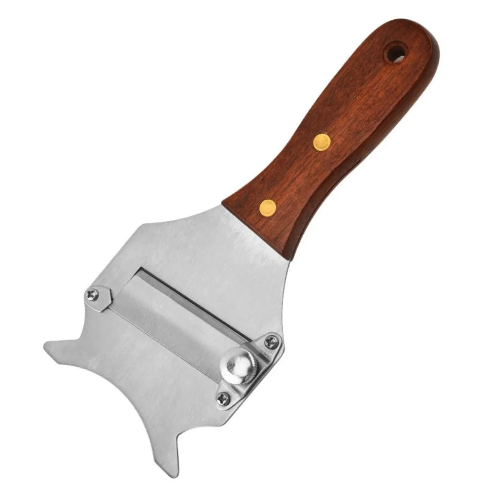 New Stainless Steel Truffle Butter Roll Slicer Slice Thickness Adjustable Chocolate Planer High Hardness Baking Cheese Planer Oasis Select Flat Wood Hand