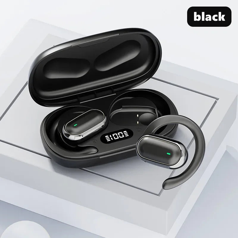 Original TWS Bluetooth Headphones Wireless LED Digital Display Earphones Noise Reduction OWS Headset for all smartphones Oasis Select black