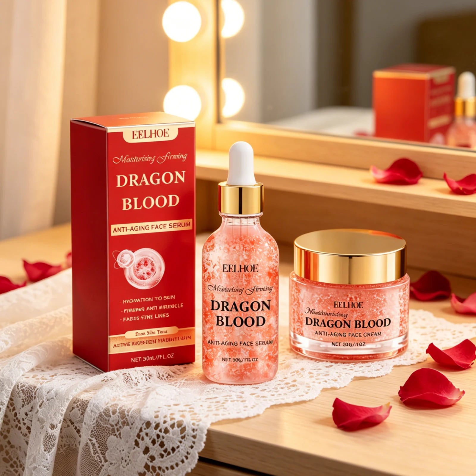 EELHOE Dragon Blood Cream Set – Anti-Aging Firming Serum Anti-Aging Skincare Set Oasis Select