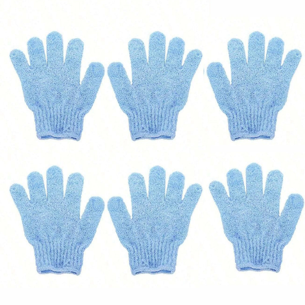 2pcs/6pcs/12pcs Reversible Exfoliating Shower Gloves, Body Scrub Gloves, ,Cleansing Tools Bath Towel Bath Products Back Scrub Oasis Select 6pcs blue