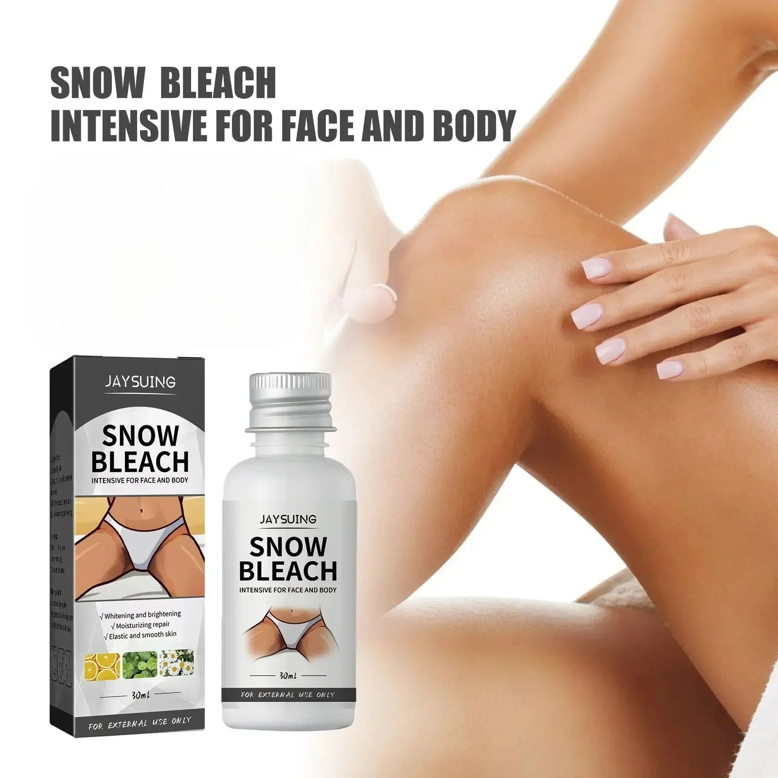 Body Whitening Bleach Cream Brighten Underarm Elbow Knees Joint Removal Intimate Parts Dark Spots Melanin Snow Bleach Cream 30ml Oasis Select
