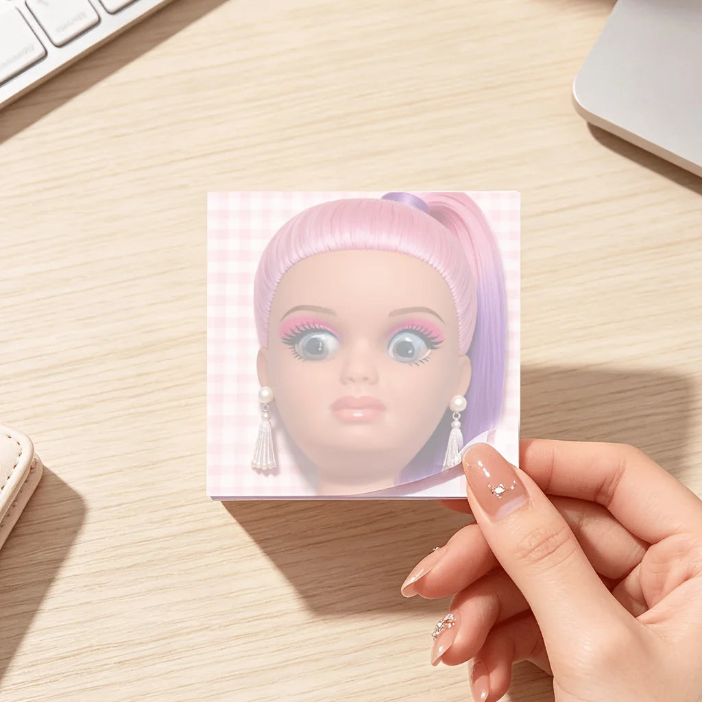 50/100-Sheet Creative Sticky Notes, Funny and Whimsical Grimace-Faced Notepad, Square-Shaped Satirical Sticky Notes, Great Gift Oasis Select