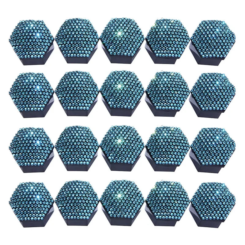1Set Car Tire Screw Protection Cover Diamond-studded Hub Caps Anti-Rust Wheel Nut Rim Cover Wheel Nut Caps Gift for New Car Oasis Select Light blue 17 mm 20Pcs
