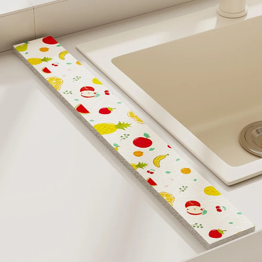 Cute Wood Pulp Cotton Sink Countertop Absorbent Pad Cartoon Quick Dry Sponge Mat Splash-proof Dish Drying Mat Kitchen Supplies Oasis Select 07