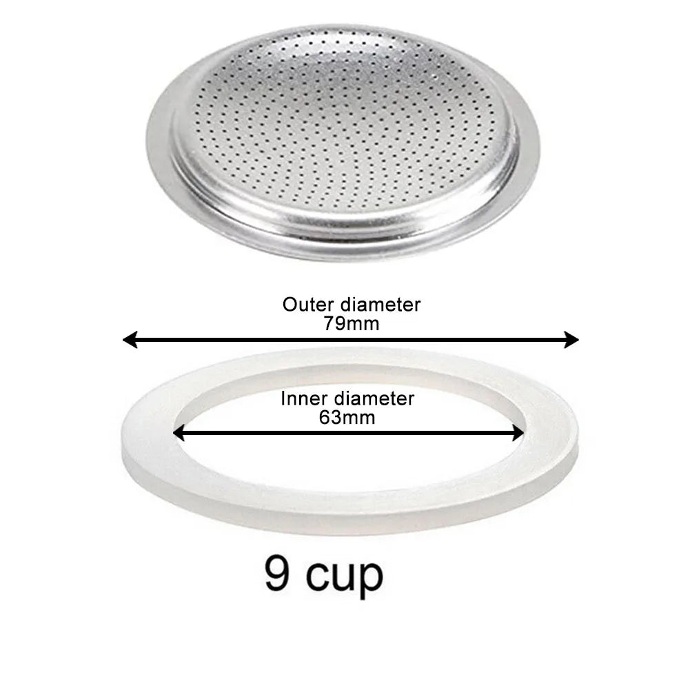 Coffee Rubber Ring Italian Moka Pot Flexible Washer Gasket Ring Replacenent Parts For Cups Moka Pot For Express Pots Oasis Select 9 cup