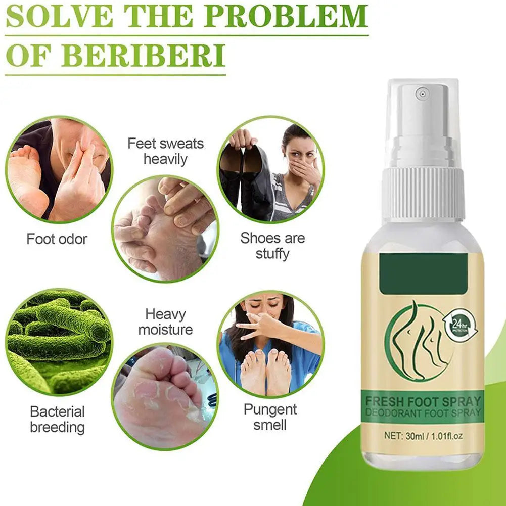 30ml Natural Foot & Shoe Deodorizer Spray | Fresh Dry Feet Foot Deodorizer Spray Oasis Select
