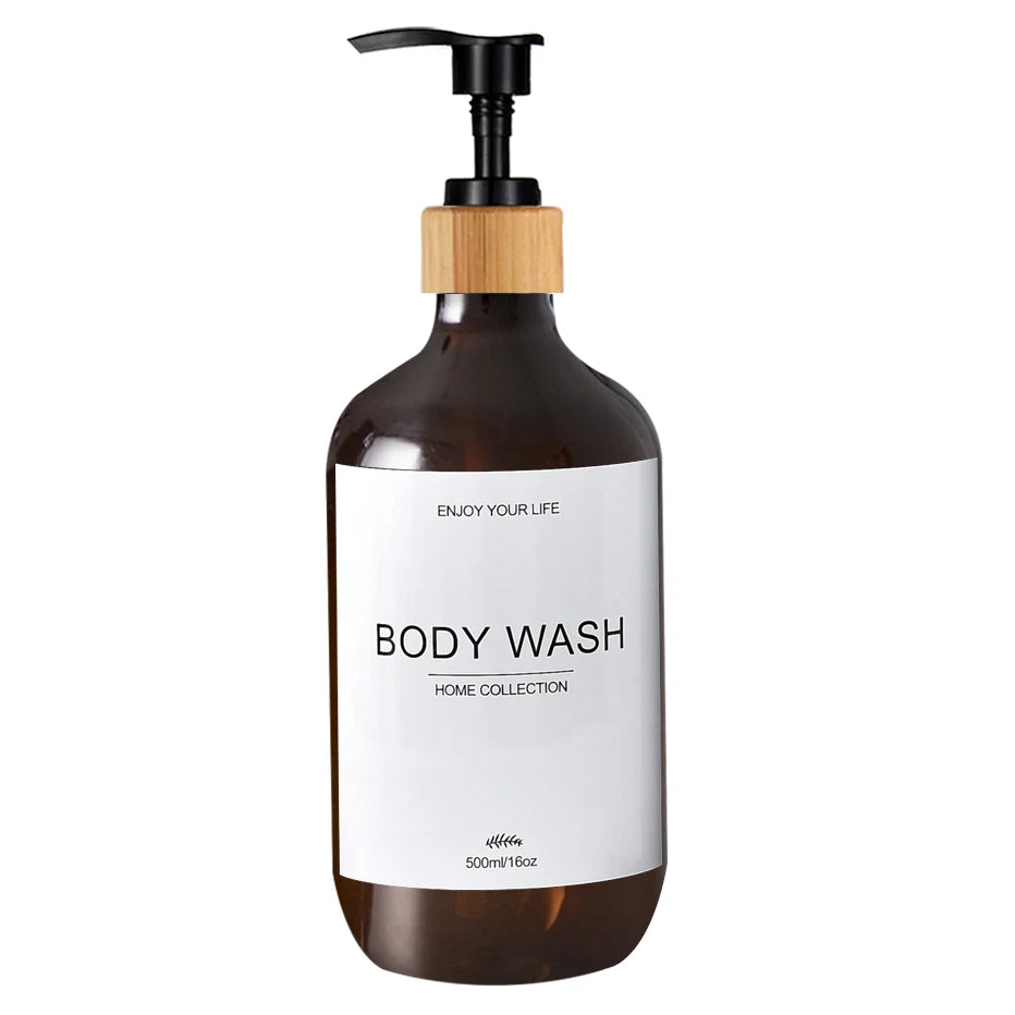 500ml Refillable Shampoo & Body Wash Pump Dispenser Bottle Soap Dispenser Bottle Oasis Select B-Amber-body 500ml